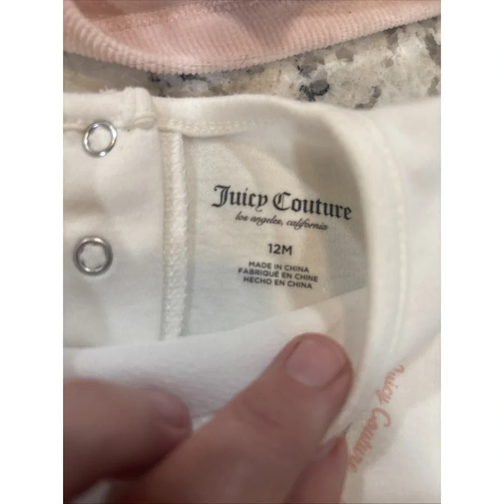 Juicy Couture Baby Girl Set Top Bottoms Hat Heart Style‎ Fashionista Comfy